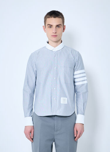 LN-CC® - Thom Browne: Striped Cotton Shirt - Navy Thom Browne Striped Cotton Shirt Navy thb0159003