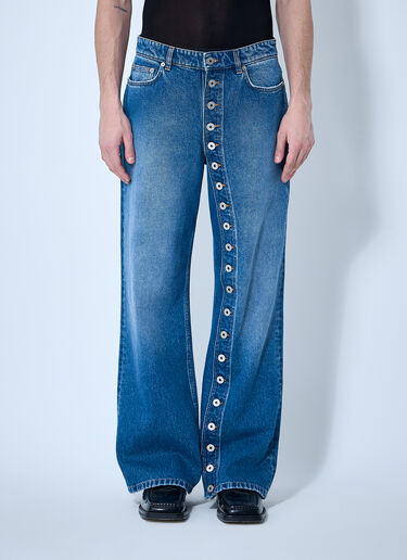 Jean Paul Gaultier Buttoned Denim Jeans Blue jpg0160002