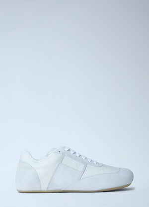 LN-CC® - MM6 Maison Margiela: Suede and Leather Low-Top Sneakers - White MM6 Maison Margiela Suede and Leather Low-Top Sneakers White mmm0163025