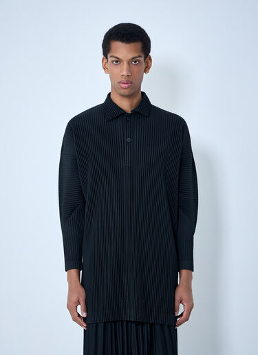 Homme Plissé Issey Miyake 褶皱Polo衫 黑色 hmp0163008