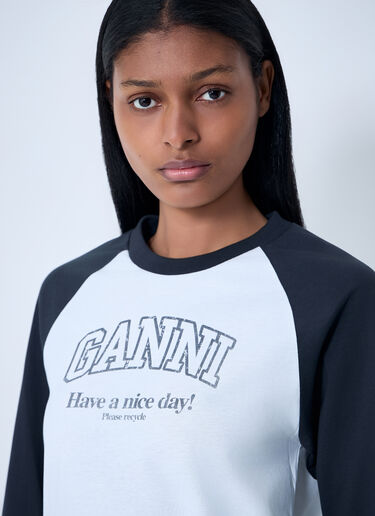 LN-CC® - GANNI: Logo Motif T-Shirt - White GANNI Logo Motif T-Shirt White gan0263006