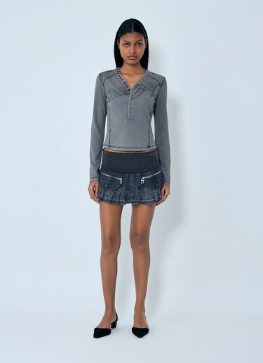 LN-CC® - Miss Sixty x KNWLS: Patchwork Denim Skirt - Black Miss Sixty x KNWLS Patchwork Denim Skirt Black msk0263007