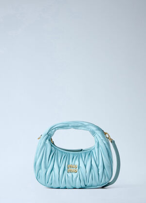 Miu Miu Wander Matelassé Satin Mini Bag Light Blue miu0264203