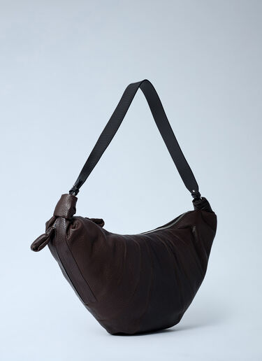 LN-CC® - Lemaire: Large Rail Belt Croissant Shoulder Bag - Brown Lemaire Large Rail Belt Croissant Shoulder Bag Brown lem0362017