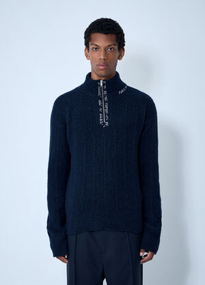 LN-CC® - Marni: Logo Embroidery Sweater - Navy Marni Logo Embroidery Sweater Navy mni0161002