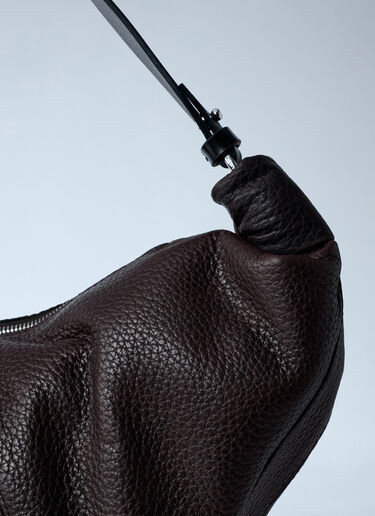 LN-CC® - Lemaire: Large Rail Belt Croissant Shoulder Bag - Brown Lemaire Large Rail Belt Croissant Shoulder Bag Brown lem0362017