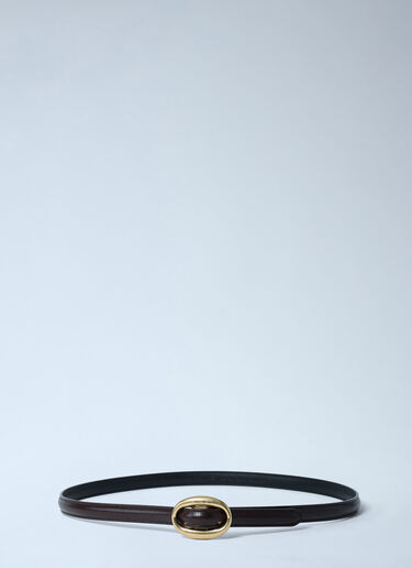 Saint Laurent Leather Belt Dark Brown sla0262051