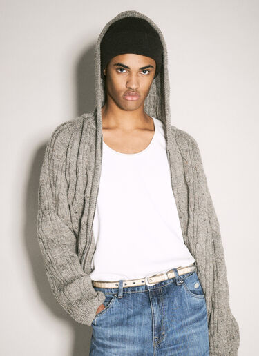 Our Legacy Wool Knit Beanie Hat Grey our0358011