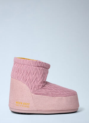 Moon Boot x GUEST IN RESIDENCE Icon Low Nolace Knit Boots Pink mbg0364002
