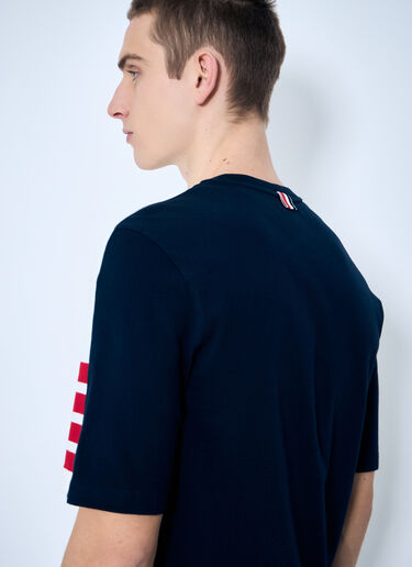 LN-CC® - Thom Browne: Contrast Four-Bars T-Shirt - White Thom Browne Contrast Four-Bars T-Shirt White thb0160003