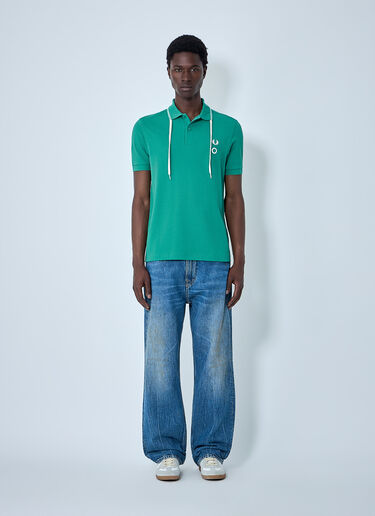 LN-CC® - Fred Perry x Craig Green: Polo Shirt with Embroidered Detailing - Green Fred Perry x Craig Green Polo Shirt with Embroidered Detailing Green fry0164002
