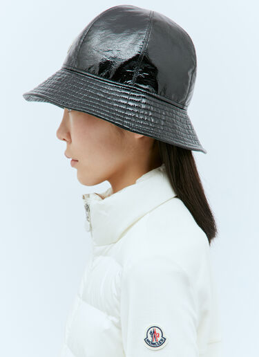 LN-CC® - Moncler: Logo Patch Bucket Hat - Black Moncler Logo Patch Bucket Hat Black mon0257037