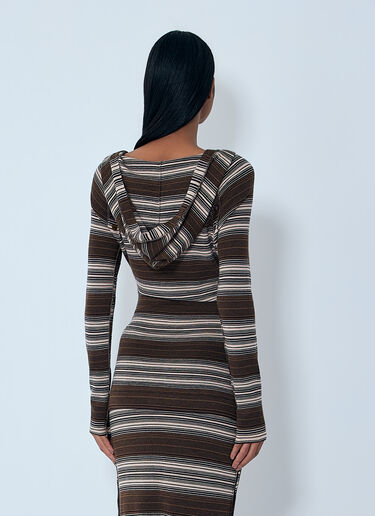 LN-CC® - Miss Sixty x KNWLS: Hooded Stripe Sweater - Brown Miss Sixty x KNWLS Hooded Stripe Sweater Brown msk0263013