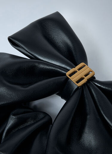 LN-CC® - Balenciaga: Leather Logo Hardware Scrunchie - Black Balenciaga Leather Logo Hardware Scrunchie Black bal0261047