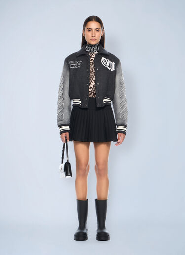 LN-CC® - Off-White: 大书虫标志褶皱裙 - 黑色 Off-White 大书虫标志褶皱裙 黑色 ofw0262080