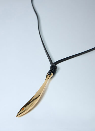 Bottega Veneta Sardine Leather Necklace Black bov0263037