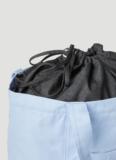 LN-CC® - Raf Simons: Logo Patch Tote Bag - Light Blue Raf Simons Logo Patch Tote Bag Light Blue raf0251012