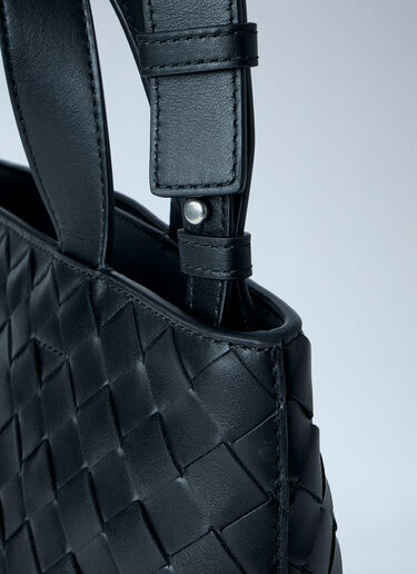 LN-CC® - Bottega Veneta: Mini Intrecciato Zipped Tote Bag - Black Bottega Veneta Mini Intrecciato Zipped Tote Bag Black bov0163005