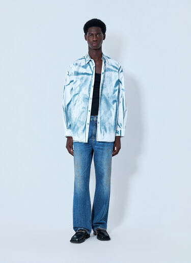 LN-CC® - Jean Paul Gaultier: Abstract Print Button-Down Shirt - Blue Jean Paul Gaultier Abstract Print Button-Down Shirt Blue jpg0164004