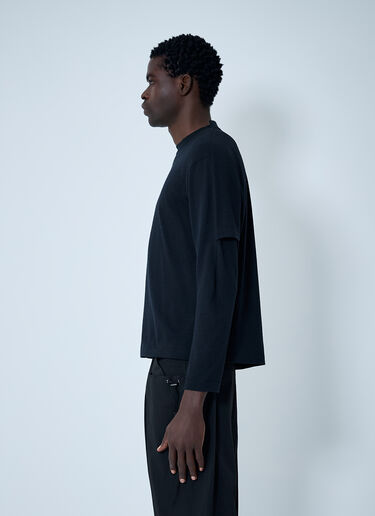 J.L-A.L Layered Knit T-Shirt Black jla0162006