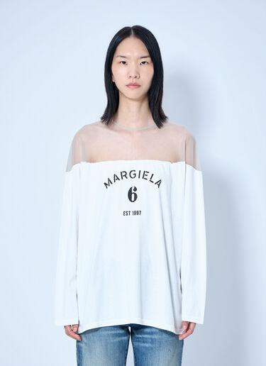 MM6 Maison Margiela Long Sleeve Heavy Cotton Jersey Tee White mmm0264053