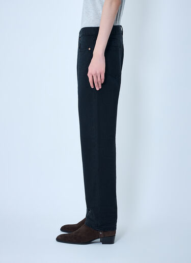 LN-CC® - Saint Laurent: Loose Straight Denim Pants - Black Saint Laurent Loose Straight Denim Pants Black sla0164001