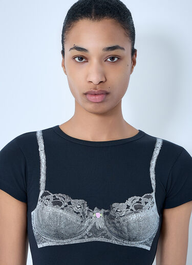 LN-CC® - Vaquera: Bra-Print T-Shirt - Black Vaquera Bra-Print T-Shirt Black vaq0264010