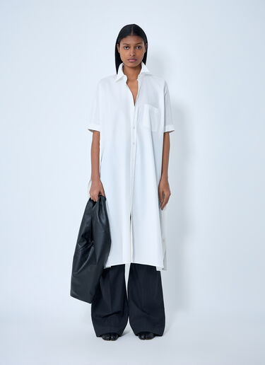 MM6 Maison Margiela Button-Down Midi Dress White mmm0264005