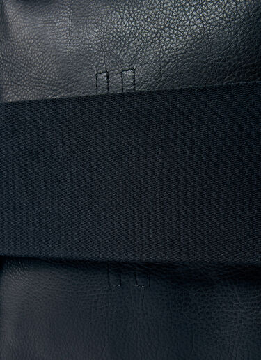 LN-CC® - Rick Owens: Leather Trolley Tote Bag - Black Rick Owens Leather Trolley Tote Bag Black ric0159060
