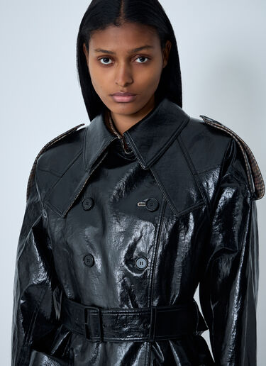 Chloé Patent Leather Trench Coat Black chl0262011