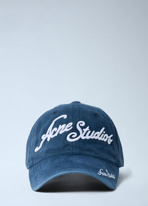 LN-CC® - Acne Studios: Logo Motif Baseball Cap - Navy Acne Studios Logo Motif Baseball Cap Navy acn0161018