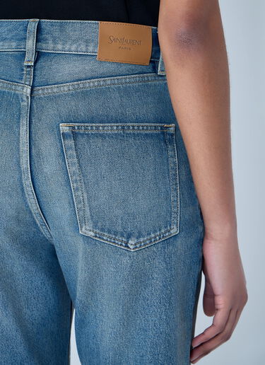 LN-CC® - Saint Laurent: 90s High-Rise Cropped Slim Jeans - Blue Saint Laurent 90s High-Rise Cropped Slim Jeans Blue sla0263016