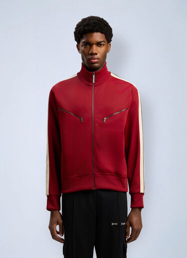 Palm Angels Curved Logo Zip-Up Track Jacket Red pma0162091