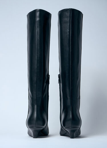 LN-CC® - TOTEME: Sharp Knee-High Leather Boots - Black TOTEME Sharp Knee-High Leather Boots Black tot0259035