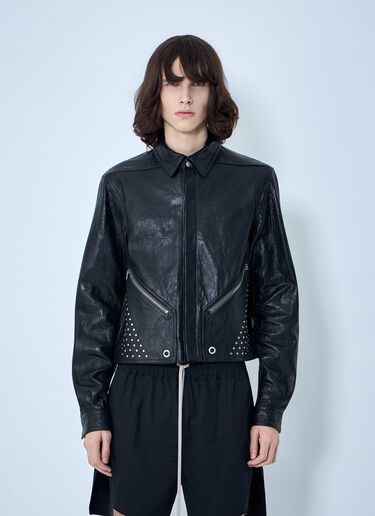 LN-CC® - Rick Owens: Studded Leather Jacket - Black Rick Owens Studded Leather Jacket Black ric0164001
