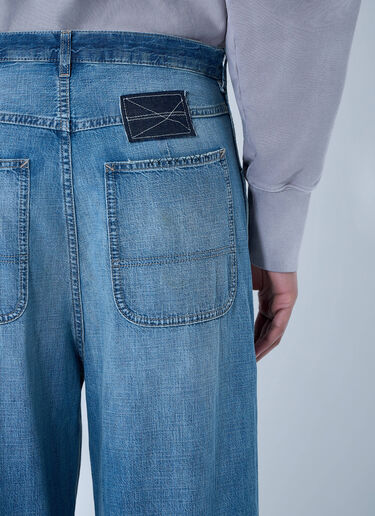LN-CC® - Maison Margiela: Wide-Leg Denim Jeans - Blue Maison Margiela Wide-Leg Denim Jeans Blue mla0264005