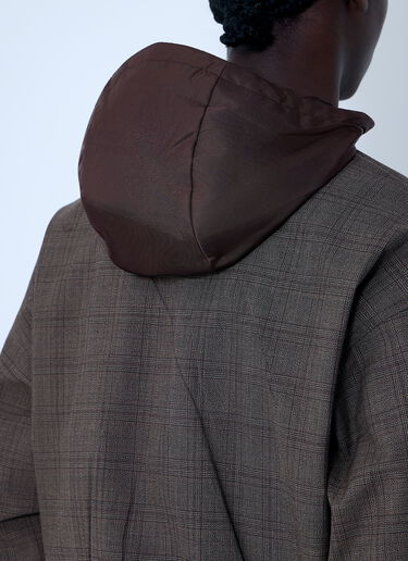 LN-CC® - Prada: Hooded Wool Jacket - Brown Prada Hooded Wool Jacket Brown pra0163005