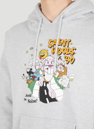 Saintwoods グラフィックプリントフード付きスウェットシャツ グレー swo0149007