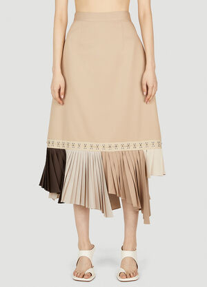 LN-CC® - Rokh: Hook And Eye Tape Pleat Skirt - Beige Rokh Hook And Eye Tape Pleat Skirt Beige rok0252007