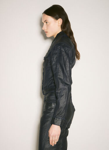 LN-CC® - Mugler: Waxed Denim Jacket - Black Mugler Waxed Denim Jacket Black mug0258018