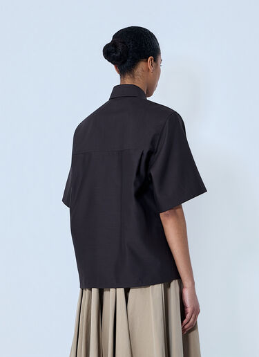 LN-CC® - Bottega Veneta: Wool and Silk Toile Shirt - Brown Bottega Veneta Wool and Silk Toile Shirt Brown bov0264046