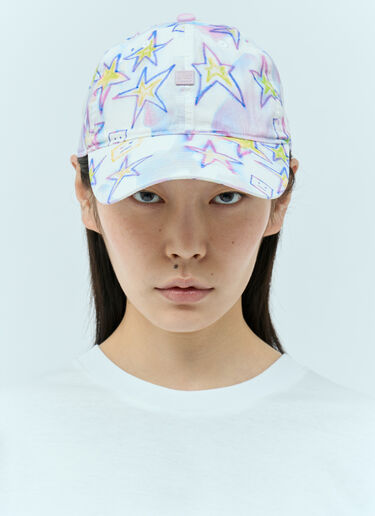 LN-CC® - Acne Studios: Micro Face Patch Baseball Cap - Pink Acne Studios Micro Face Patch Baseball Cap Pink acn0255045