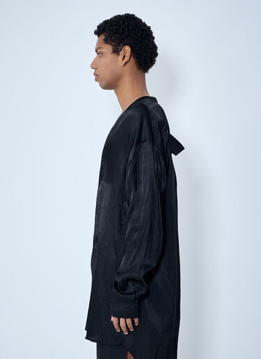 LN-CC® - Rick Owens: Oversized V-Neck Shirt - Black Rick Owens Oversized V-Neck Shirt Black ric0163015