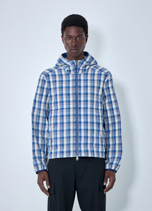 Moncler Natisone Check Hooded Jacket Blue mon0164001