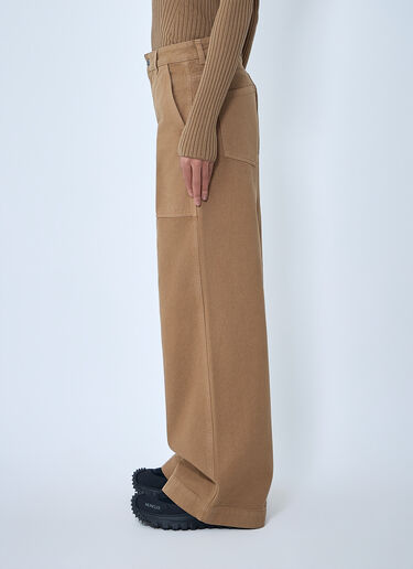 Moncler Wide-Leg Cargo Pants Brown mon0263026