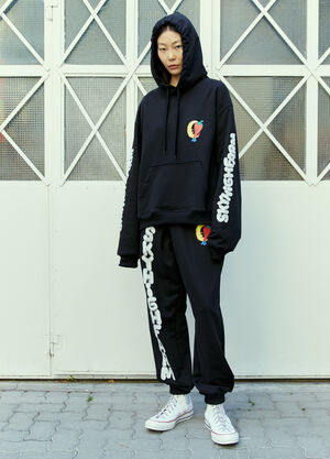 LN-CC® - Sky High Farm Workwear: グラフィックプリントフードスウェットシャツ - ブラック Sky High Farm Workwear グラフィックプリントフードスウェットシャツ ブラック skh0354011