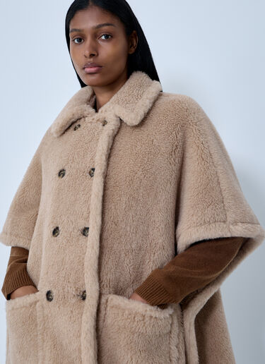 LN-CC® - Max Mara: Shearling Cape - Beige Max Mara Shearling Cape Beige max0263043