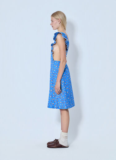 Miu Miu Poplin Pinafore Midi Dress Blue miu0264100