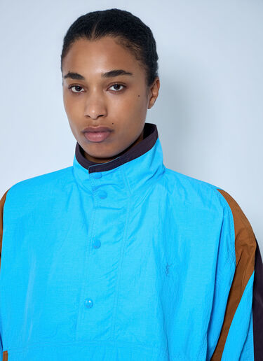 Saint Laurent High-Neck Windbreaker Jacket Light Blue sla0263121