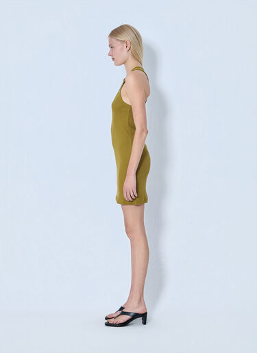 LN-CC® - Jean Paul Gaultier: Cotton Ribbed Short Dress - Yellow Jean Paul Gaultier Cotton Ribbed Short Dress Yellow jpg0264008